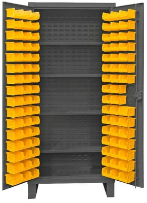 Heavy Duty Storage Cabinets With Hook-On Bins - HHDC36-96-4S95