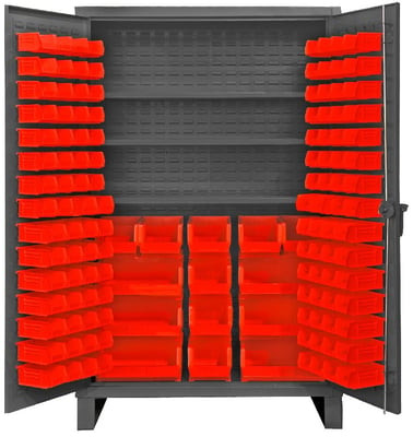 Heavy Duty Storage Cabinets With Hook-On Bins - HHDC48-134-3S1795