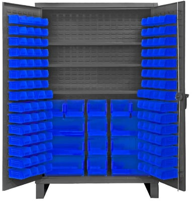 Heavy Duty Storage Cabinets With Hook-On Bins - HHDC48-134-3S5295