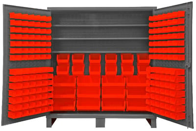 Heavy Duty Storage Cabinets With Hook-On Bins - HHDC72-192-3S1795