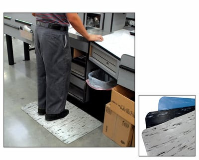 Marbleized Cushion Matting - HMCM-2436-BLWH