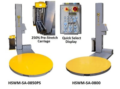 Mid Level Low-Profile Semi-Automatic Stretch Wrap Machines - HSWM-SA-0800