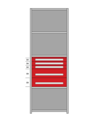 Modular Drawers For 36" Wide Lyon Industrial Clip Shelving - HDDJ115016