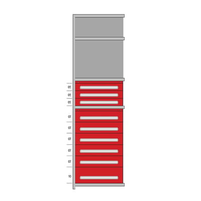 Modular Drawers For 36" Wide Lyon Industrial Clip Shelving - HDDJ115036A
