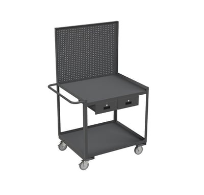 Shelf Carts/Workstations With Panels - HRSC-3036-2-PB-2DR-95