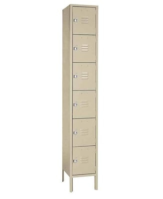 Six Tier Steel Lockers - H5332SU-PUTTY