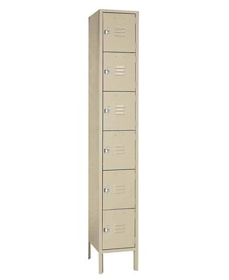 Six Tier Steel Lockers - H5342-PUTTY
