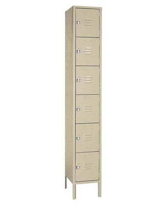 Six Tier Steel Lockers - H5362-PUTTY