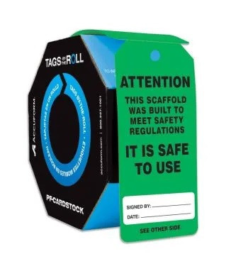 Tags By-The-Roll Scaffold Safety Tags - TAR711