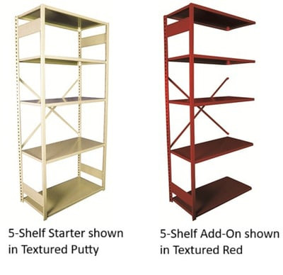 V-Grip™ Open Solid Shelving - 84"H - H665W5A-BK