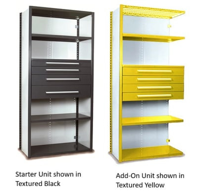 V-Grip™ Shelving With Drawer Units - 84"H - HS4250VHA-GY