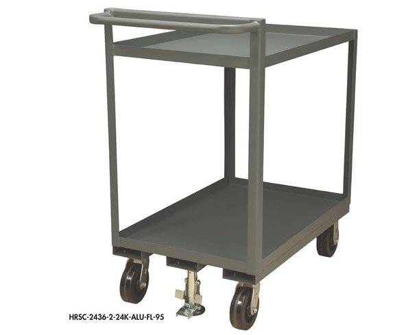 2 Shelf Stock Trucks With Floor Lock