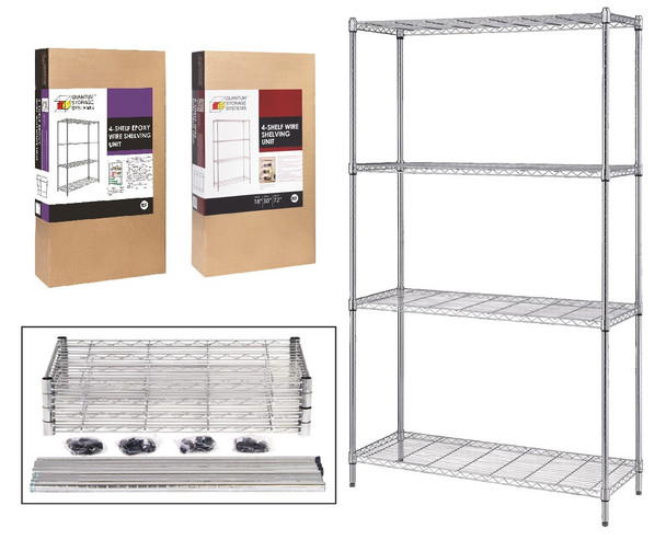 4-Shelf Consumer Grade Wire Shelving