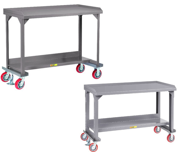 All-Welded Mobile Workbench With Back And End Stops