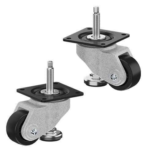 Casterdepot Leveling Casters - Nylon Wheel - Extended Foot Adjustment - Capacities Up To 700 Kg.