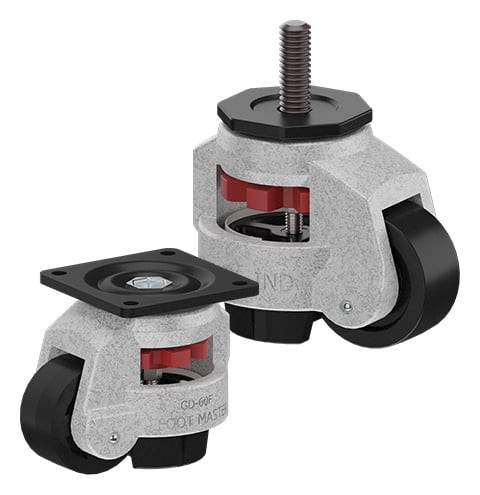 Casterdepot Leveling Casters - Nylon Wheel- Side Thumb Adjustment - Capacities Up To 550 Kg.