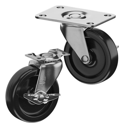 Casterdepot Top Plate Casters - Polyolefin Wheel - Capacities Up To 120 Lbs.