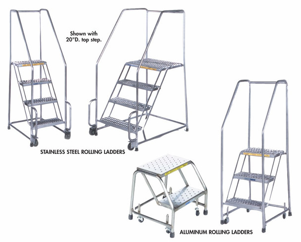Stainless Steel & Aluminum Rolling Ladders