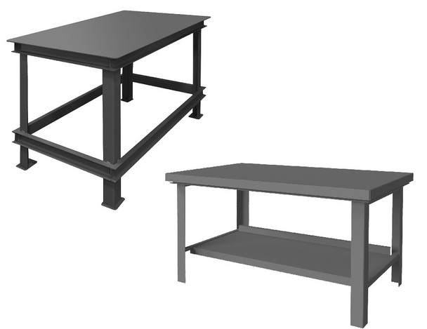 Super Heavy-Duty Workbenches With Top Shelf Only
