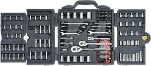 Stanley 170 Piece Mechanix Tool Set SAE & Metric Socket Wrench Kit w/Case