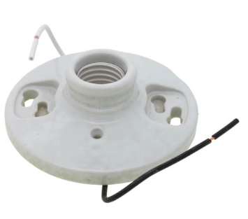 White Keyless Incandescent Lampholder Medium Base