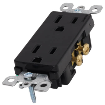 15A Black Decora Duplex Outlet
