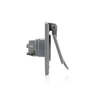 Gray 15A Integrated Power Flanged Inlet 5-15P
