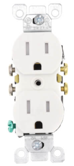 White Duplex Receptacle with Quickwire