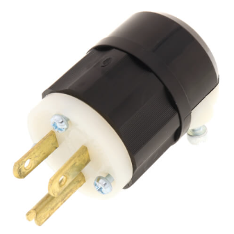 Black/White Industrial Grade Straight Blade Plug