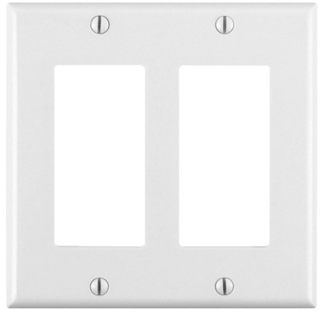 White 2-Gang Decora/GFCI Wall Plate