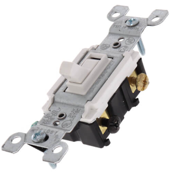 15A White 3-Way Toggle Light Switch