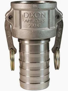 1-1/4" Stainless Steel Type C Camlock Coupler x Hose Shank