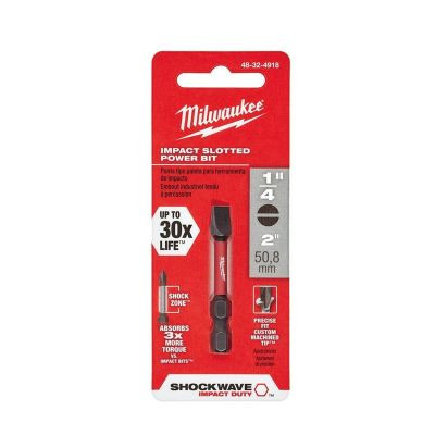 Milwaukee Tool Shockwave 2" Impact Slotted 1/4" Power Bit