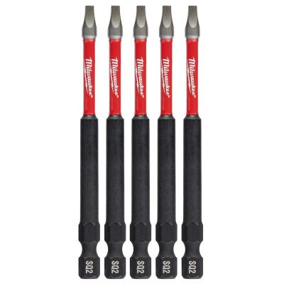 Milwaukee Tool SHOCKWAVE 3-1/2" Impact Square Recess #2 Power Bits (5 Pk)