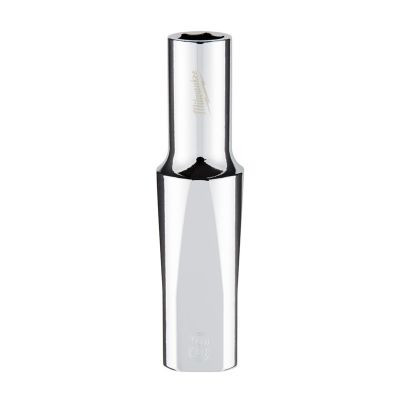 Milwaukee Tool 3/8" Drive 8mm Metric 6-Point Deep Socket with FOUR FLAT Sides, Vanadium Steel, Chrome