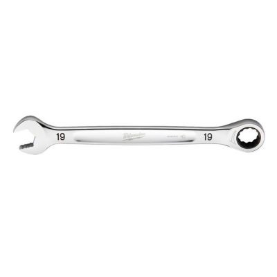 Milwaukee Tool 19MM Metric Ratcheting Combination Wrench, 12-Point, Steel, Chrome