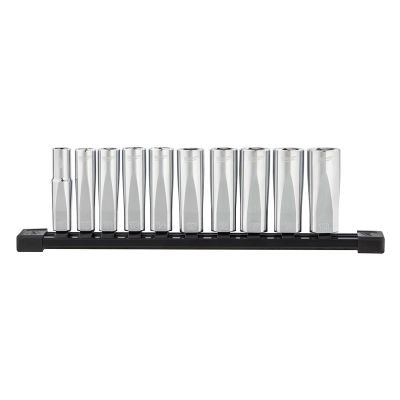 Milwaukee Tool 10pc 3/8" Metric Deep Well Sockets with FOUR FLAT Sides