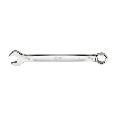 Milwaukee Tool 13/16" SAE Combination Wrench, 12-Point, Steel, Chrome, Ergonomic, I-Beam Handle