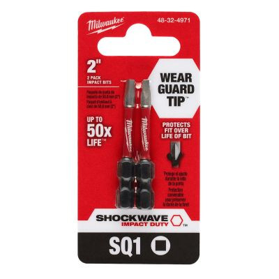 Milwaukee Tool SHOCKWAVE Impact Duty 2" SQ1 Bit 2PK