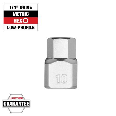 Milwaukee Tool 1/4 Inch Drive 10mm Low-Profile Hex Bit Socket