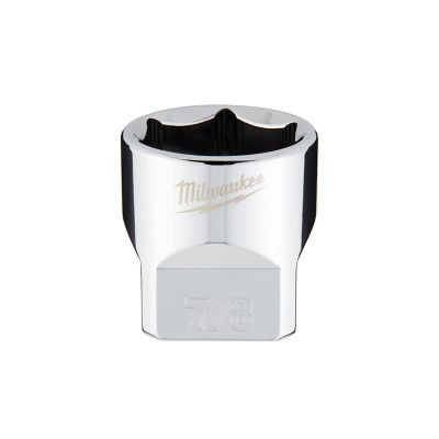 Milwaukee Tool 3/8" Drive 7/8" SAE 6-Point Socket with FOUR FLAT Sides, Vanadium Steel, Chrome