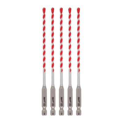 Milwaukee Tool 5/32" x 4" x 6" SHOCKWAVE Impact Duty Carbide Hammer Drill Bits - Bulk 5 PK