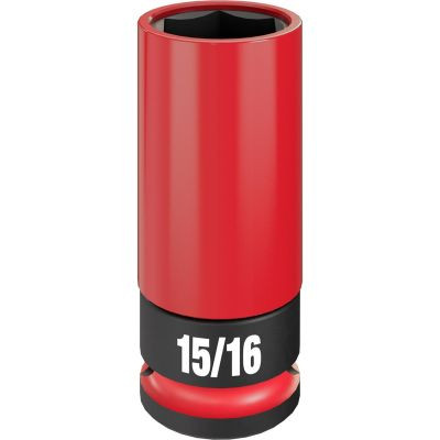 Milwaukee Tool SHOCKWAVE Impact Duty 1/2 Drive 15/16" SAE Lug Nut Wheel Socket