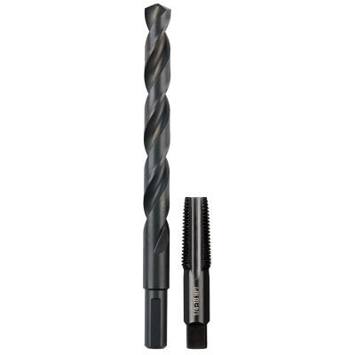 Milwaukee Tool 1/4"-18 NPT Straight Flute Plug Tap & 7/16" Drill Bit