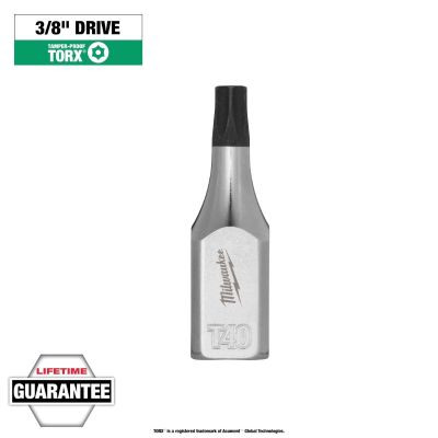 Milwaukee Tool 3/8 Inch Drive T40 Tamper Proof TORX Bit Socket