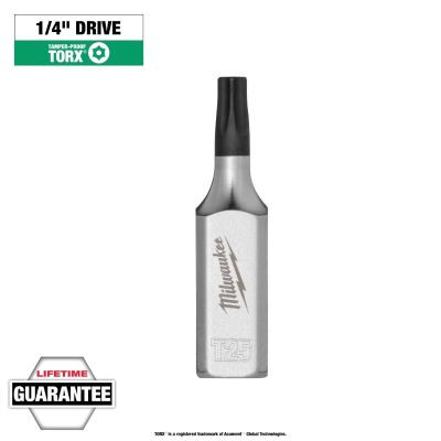 Milwaukee Tool 1/4 Inch Drive T25 Tamper Proof TORX Bit Socket