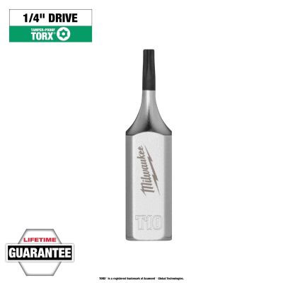 Milwaukee Tool 1/4 Inch Drive T10 Tamper Proof TORX Bit Socket