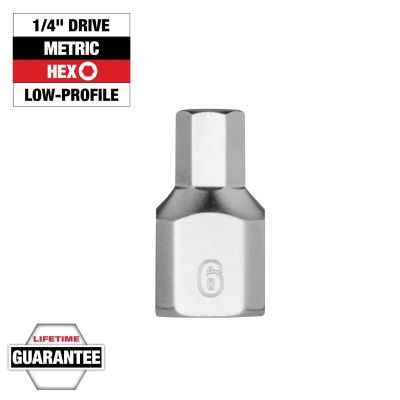Milwaukee Tool 1/4 Inch Drive 6mm Low-Profile Hex Bit Socket