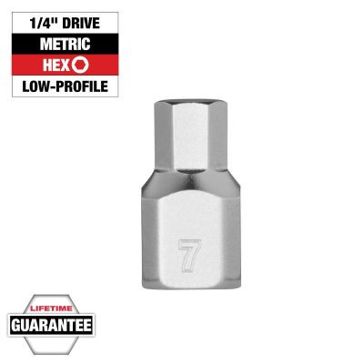 Milwaukee Tool 1/4 Inch Drive 7mm Low-Profile Hex Bit Socket