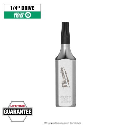 Milwaukee Tool 1/4 Inch Drive T20 Tamper Proof TORX Bit Socket